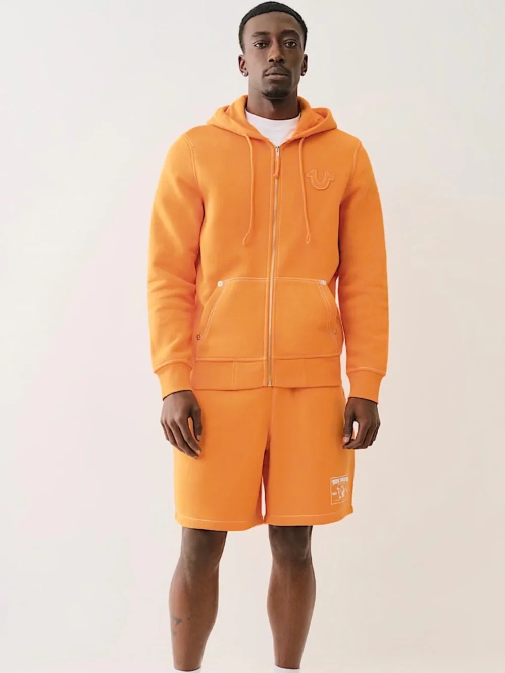 BIG T Zip Hoodie Short Set- Size M